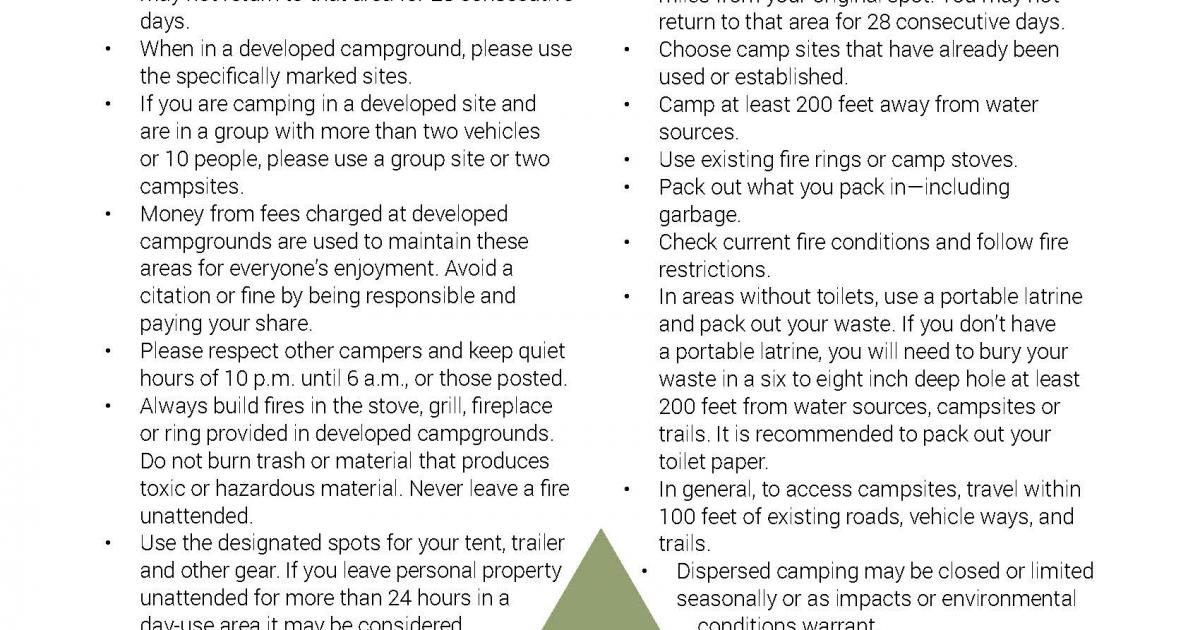 Camping Guidelines on Public Land Bureau of Land Management
